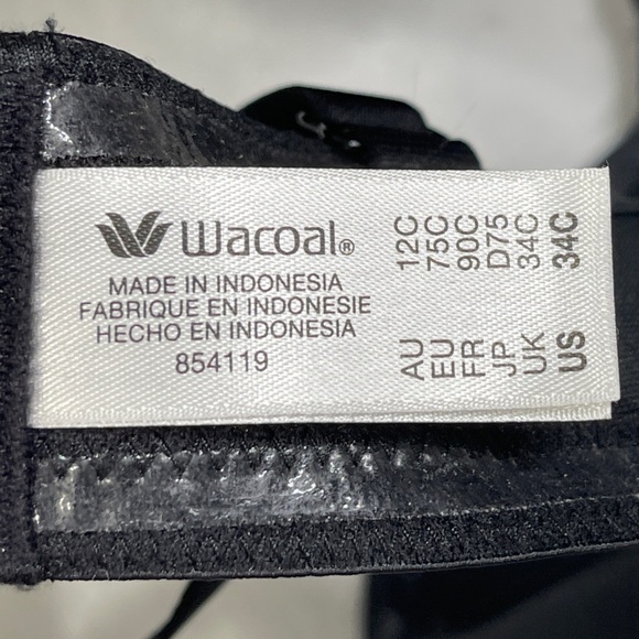 Wacoal Red Carpet Strapless Multi-way Convertible Underwire Bra 854119 Black 34C - Picture 9 of 11